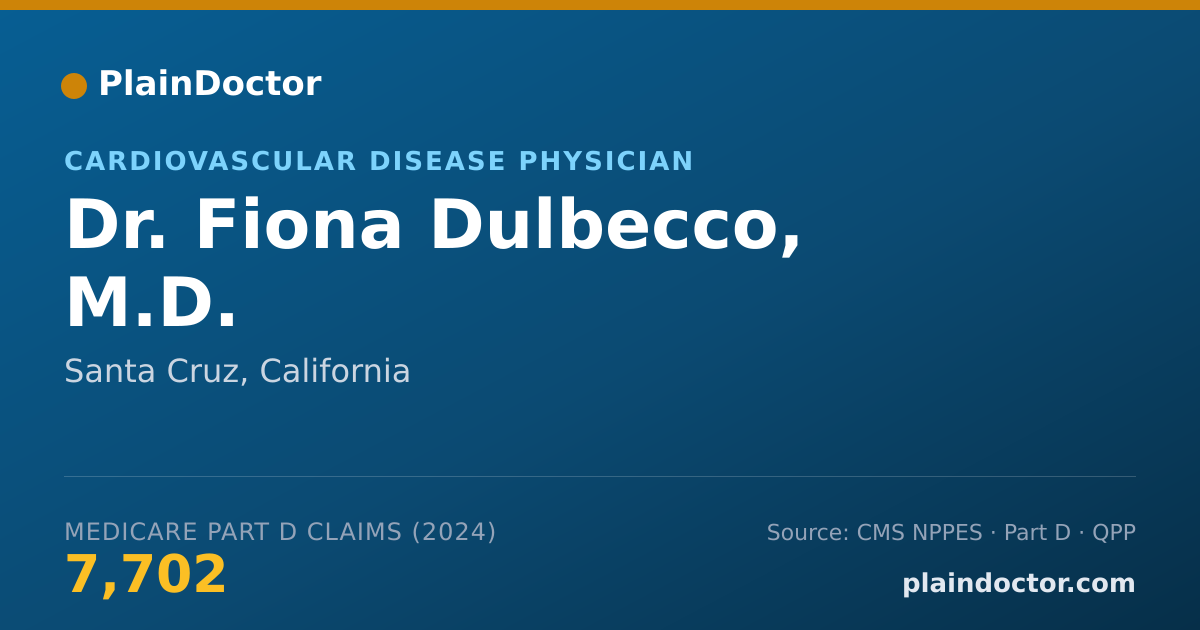 Shareable card for Fiona Dulbecco, M.D. - Cardiovascular Disease Physician, Santa Cruz, CA