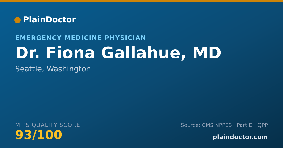 Shareable card for Fiona Gallahue, MD - Emergency Medicine Physician, Seattle, WA