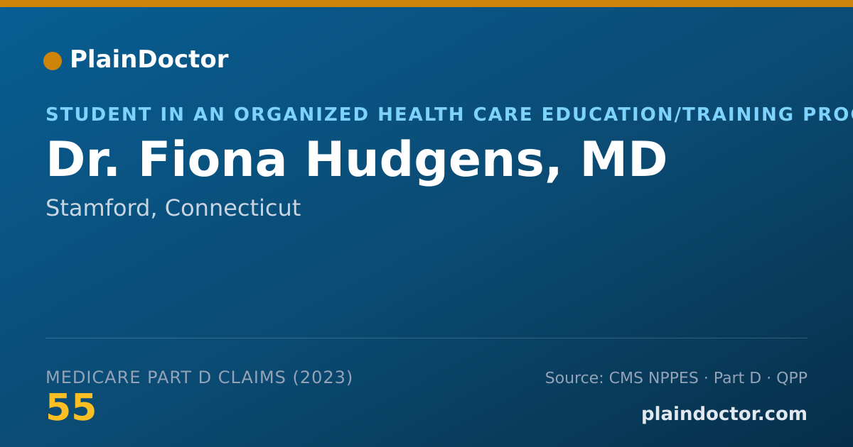Shareable card for Fiona Hudgens, MD - Student in an Organized Health Care Education/Training Program, Stamford, CT