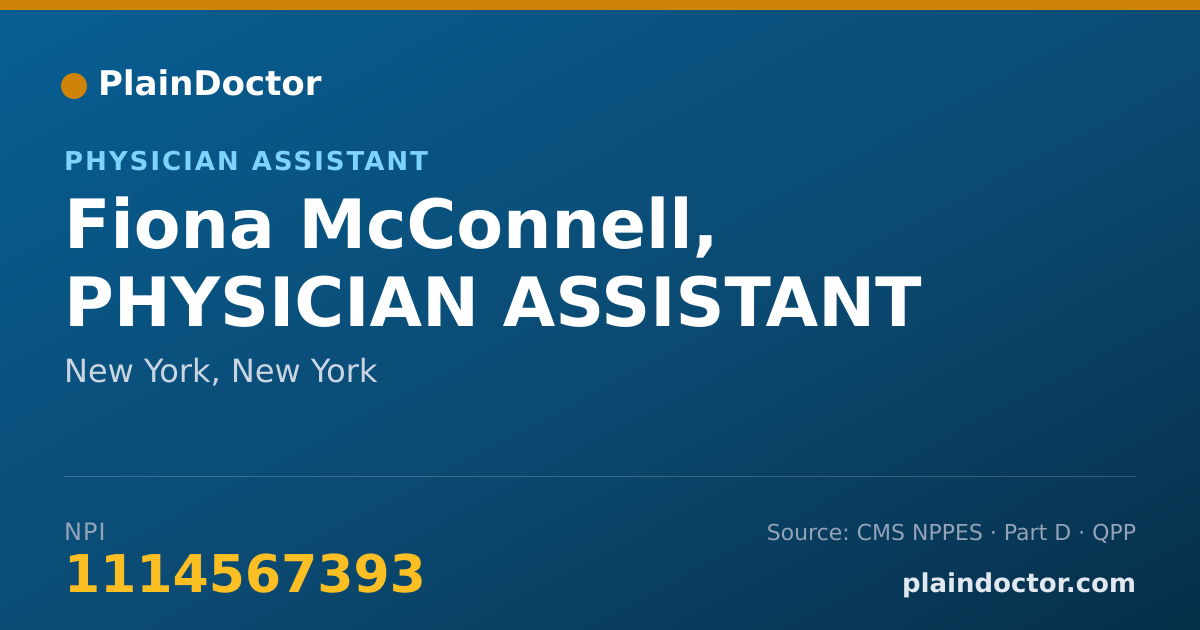 Shareable card for Fiona McConnell, PHYSICIAN ASSISTANT - Physician Assistant, New York, NY