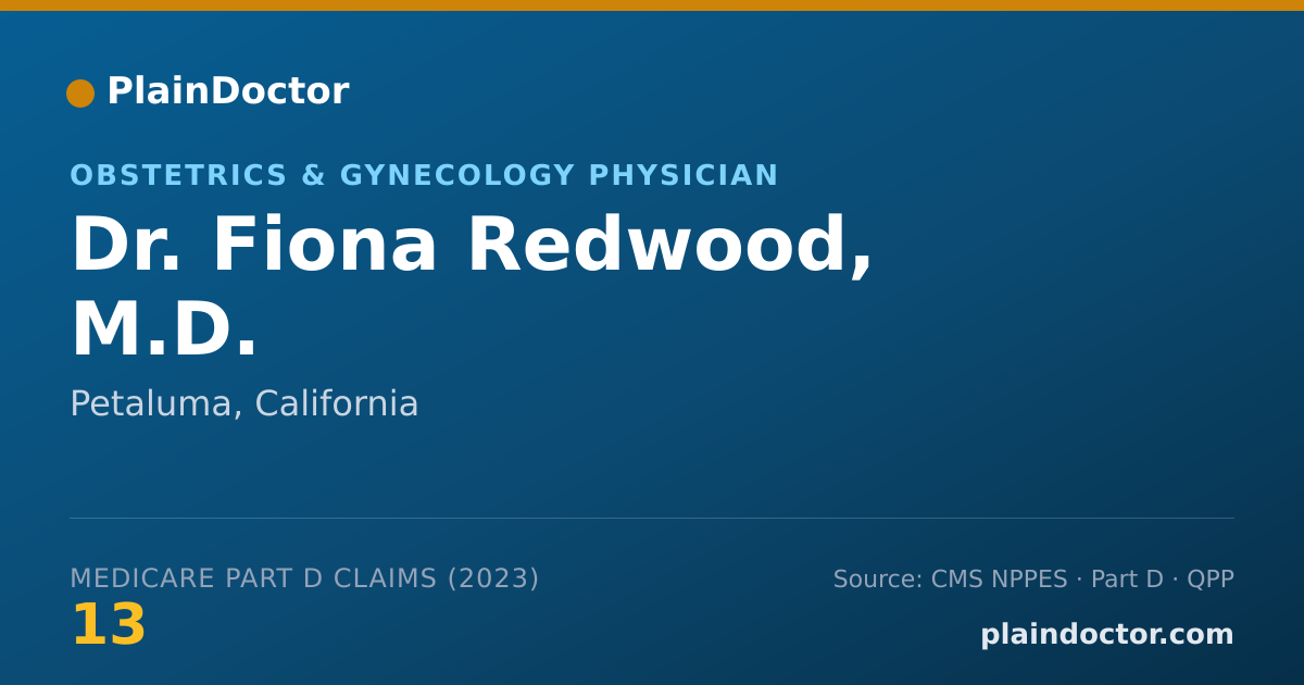 Shareable card for Fiona Redwood, M.D. - Obstetrics & Gynecology Physician, Petaluma, CA