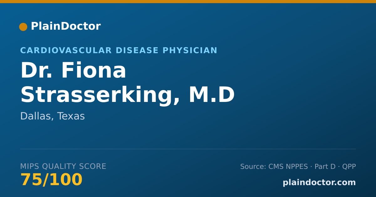 Shareable card for Fiona Strasserking, M.D - Cardiovascular Disease Physician, Dallas, TX