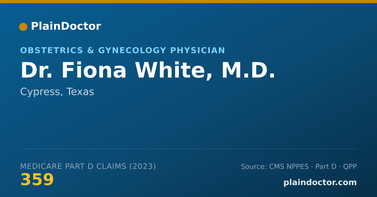 Shareable card for Fiona White, M.D. - Obstetrics & Gynecology Physician, Cypress, TX