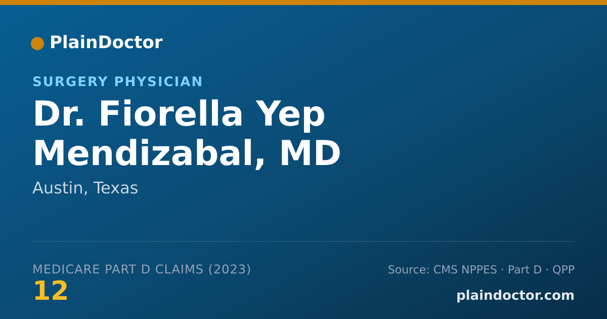 Shareable card for Fiorella Yep Mendizabal, MD - Surgery Physician, Austin, TX