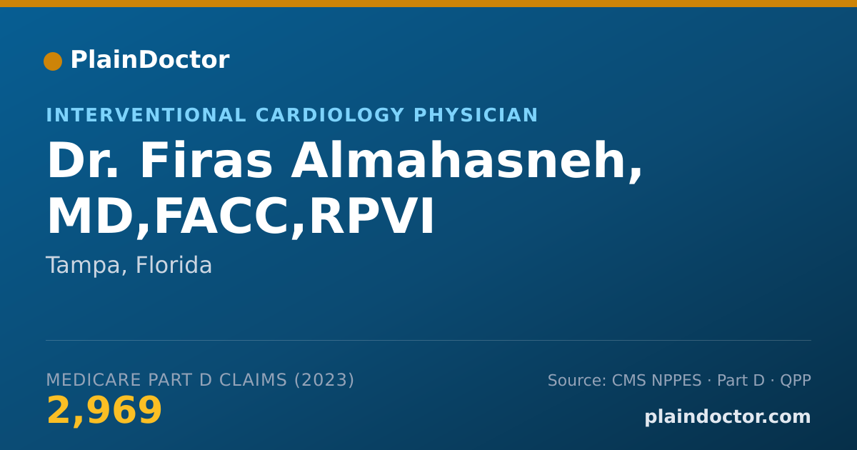 Shareable card for Firas Almahasneh, MD,FACC,RPVI - Interventional Cardiology Physician, Tampa, FL