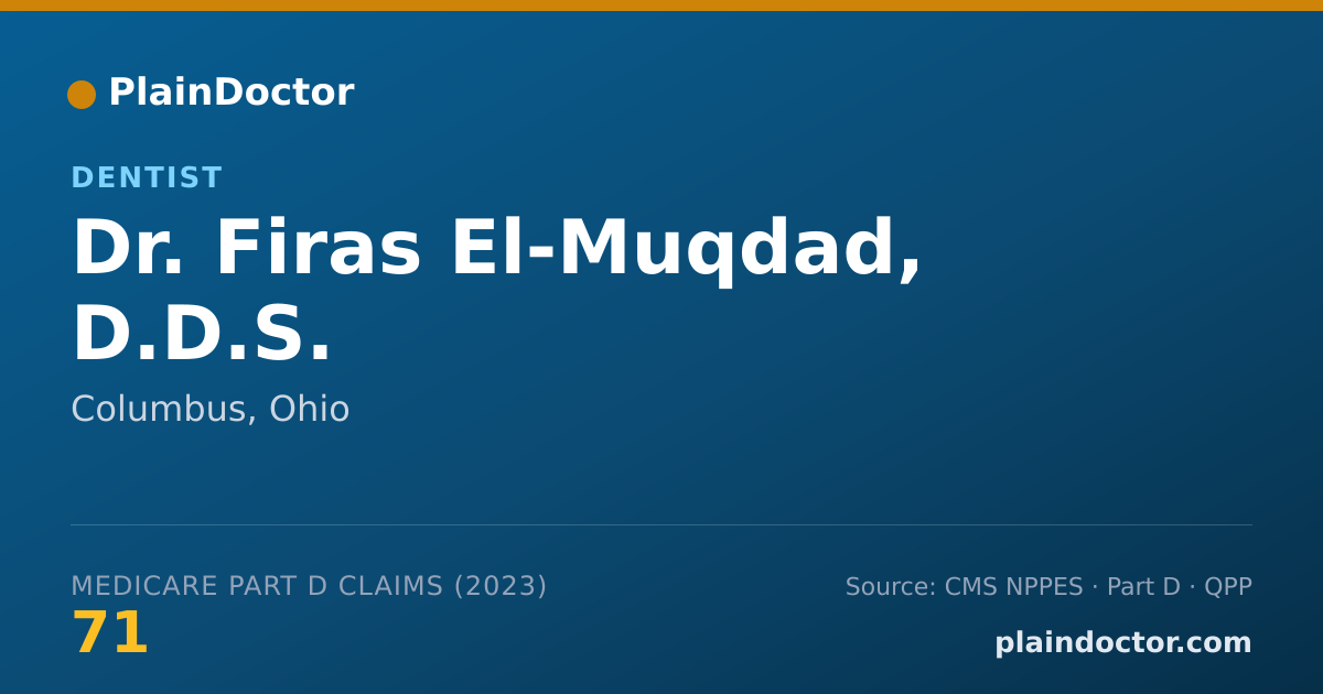 Shareable card for Firas El-Muqdad, D.D.S. - Dentist, Columbus, OH