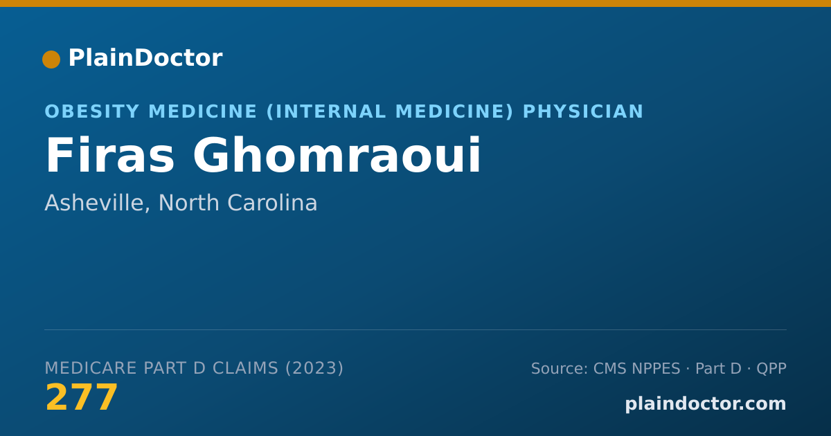 Shareable card for Firas Ghomraoui - Obesity Medicine (Internal Medicine) Physician, Asheville, NC