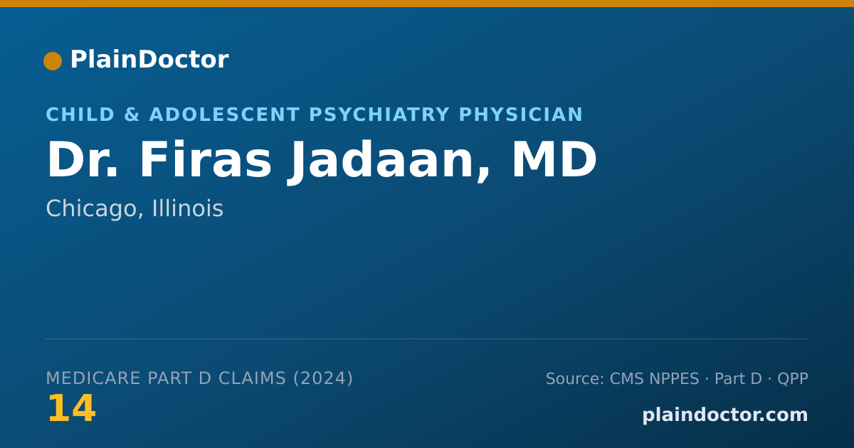 Shareable card for Firas Jadaan, MD - Child & Adolescent Psychiatry Physician, Chicago, IL