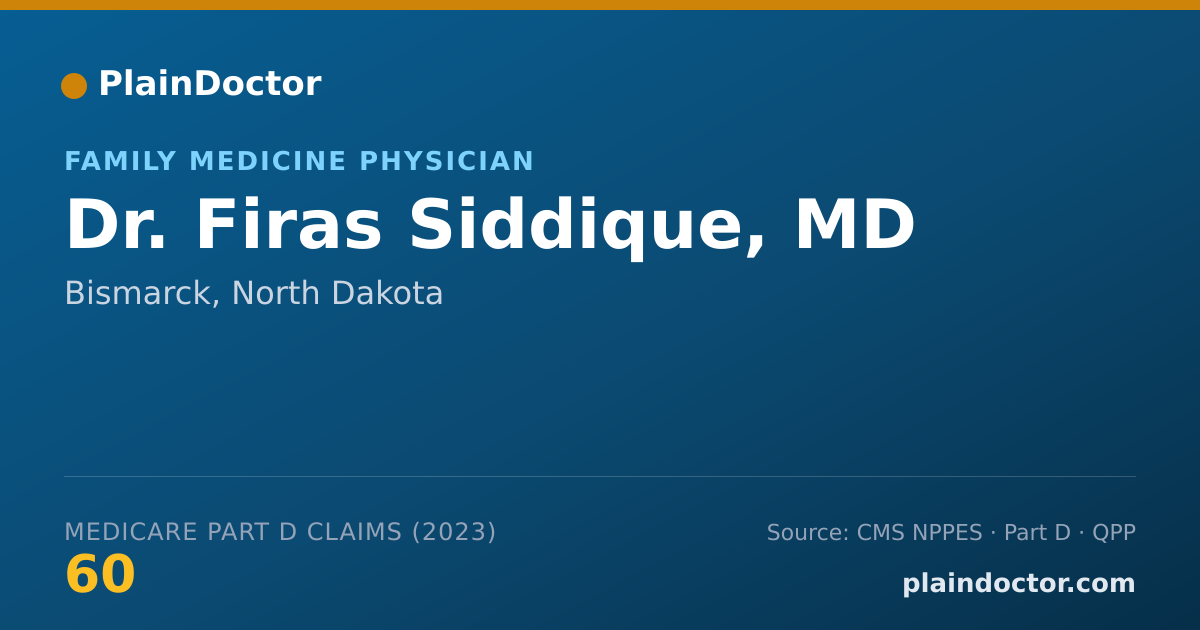Shareable card for Firas Siddique, MD - Family Medicine Physician, Bismarck, ND
