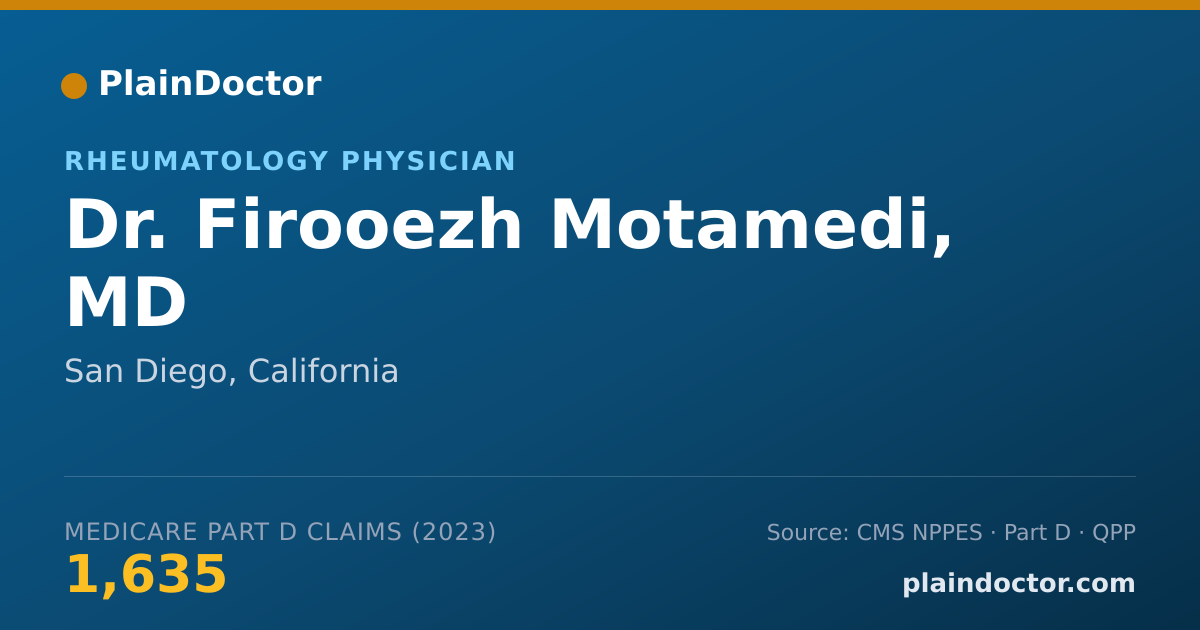 Shareable card for Firooezh Motamedi, MD - Rheumatology Physician, San Diego, CA