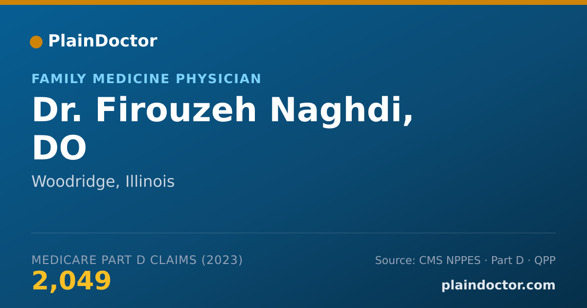 Shareable card for Firouzeh Naghdi, DO - Family Medicine Physician, Woodridge, IL