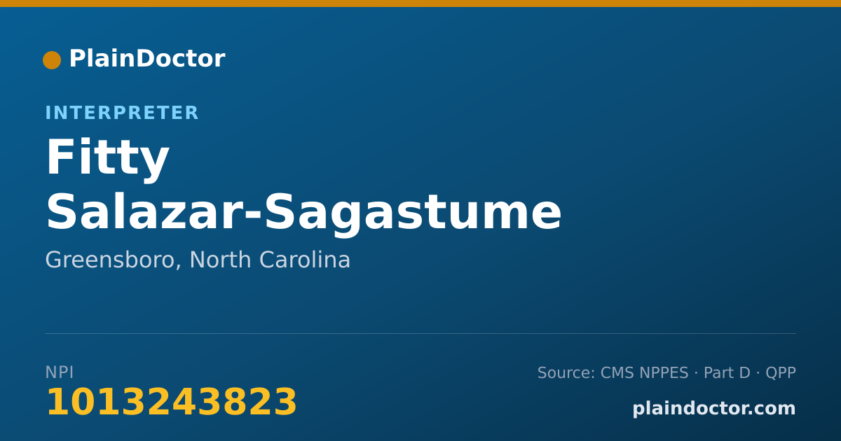 Shareable card for Fitty Salazar-Sagastume - Interpreter, Greensboro, NC