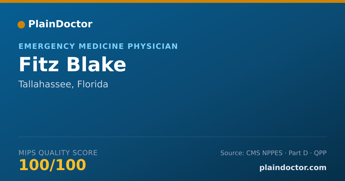 Shareable card for Fitz Blake - Emergency Medicine Physician, Tallahassee, FL
