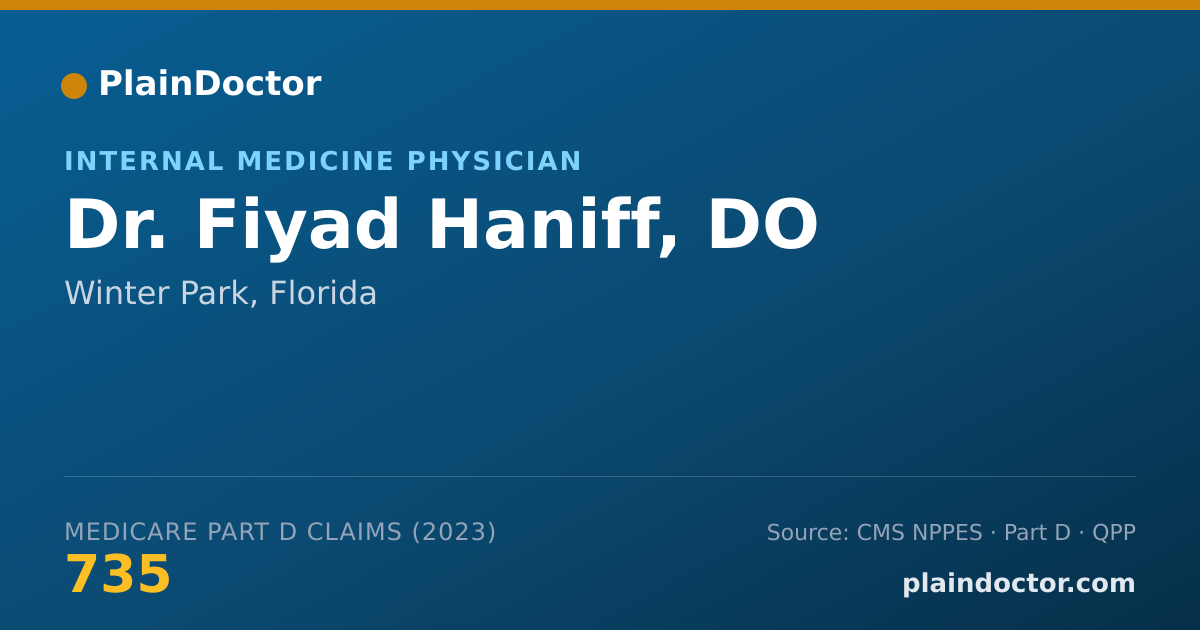 Shareable card for Fiyad Haniff, DO - Internal Medicine Physician, Winter Park, FL