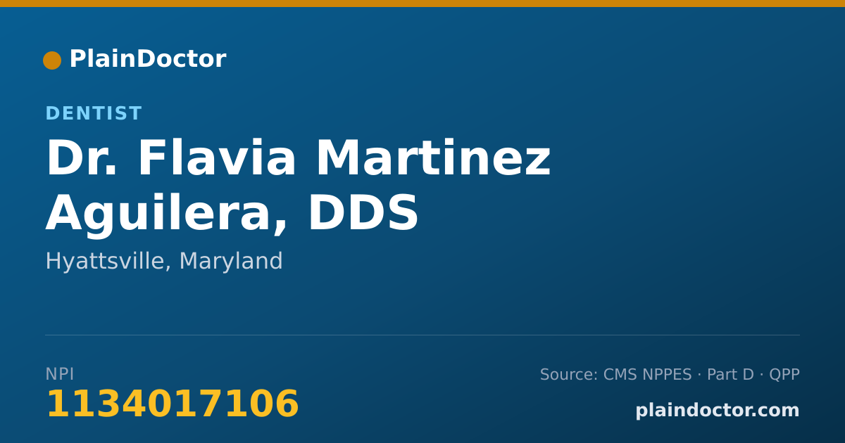 Shareable card for Flavia Martinez Aguilera, DDS - Dentist, Hyattsville, MD