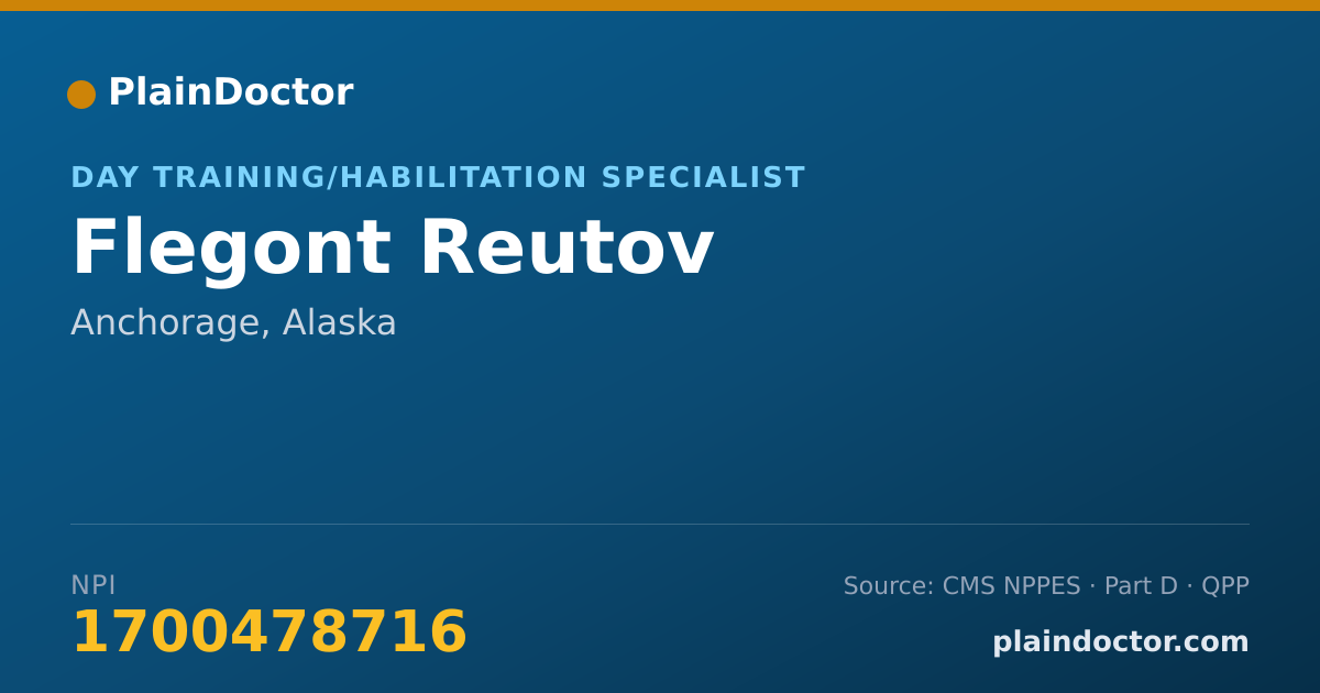 Shareable card for Flegont Reutov - Day Training/Habilitation Specialist, Anchorage, AK