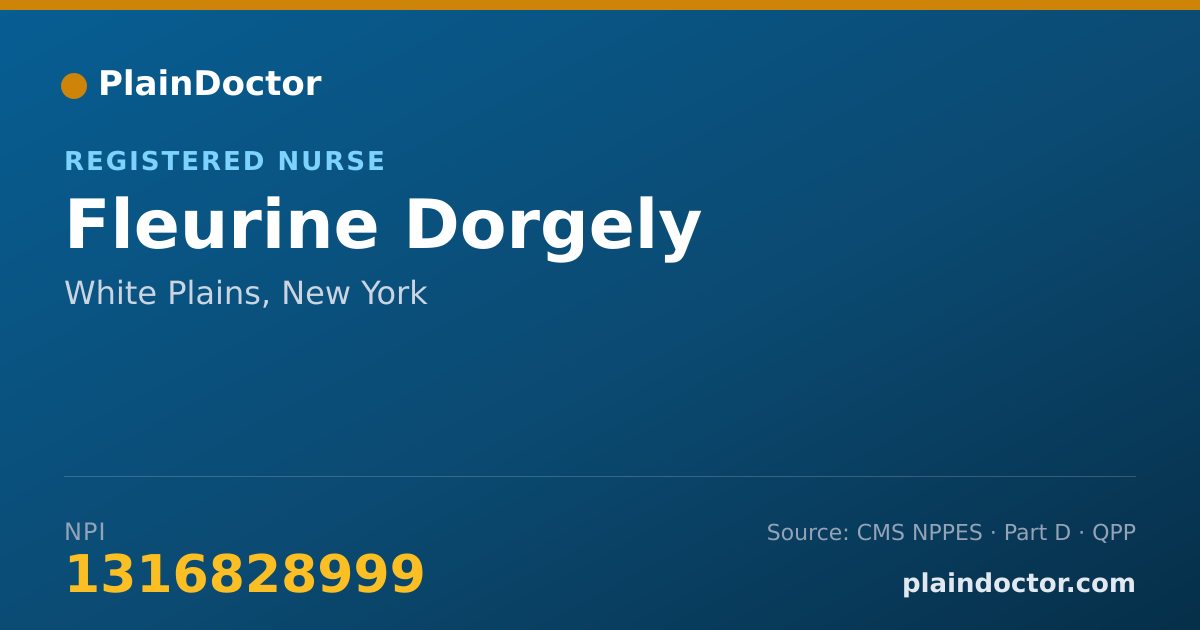 Shareable card for Fleurine Dorgely - Registered Nurse, White Plains, NY
