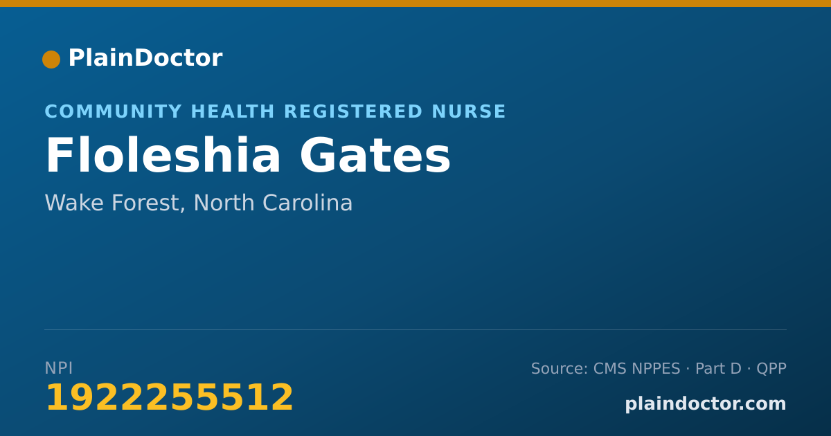 Shareable card for Floleshia Gates - Community Health Registered Nurse, Wake Forest, NC