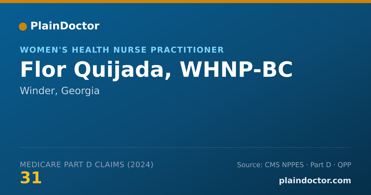 Shareable card for Flor Quijada, WHNP-BC - Women's Health Nurse Practitioner, Winder, GA