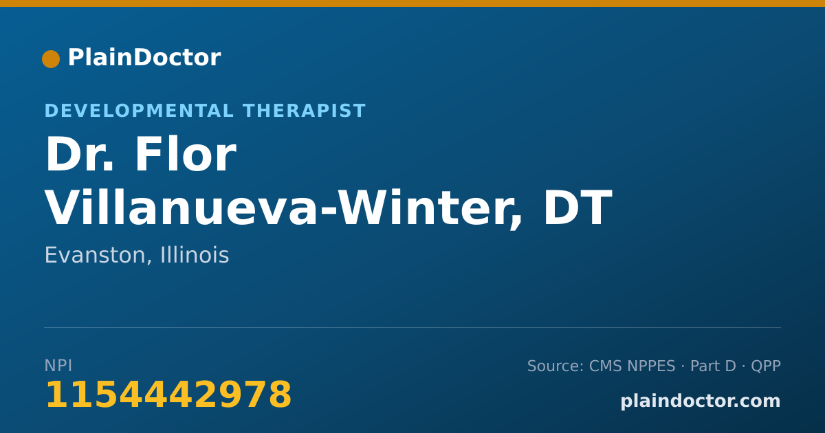 Shareable card for Flor Villanueva-Winter, DT - Developmental Therapist, Evanston, IL