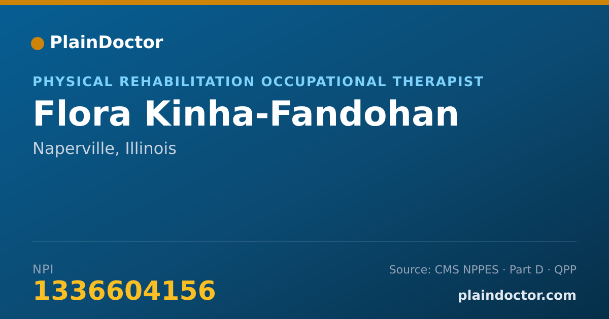 Shareable card for Flora Kinha-Fandohan - Physical Rehabilitation Occupational Therapist, Naperville, IL