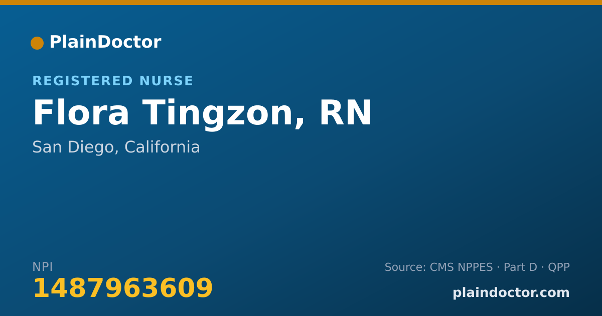 Shareable card for Flora Tingzon, RN - Registered Nurse, San Diego, CA