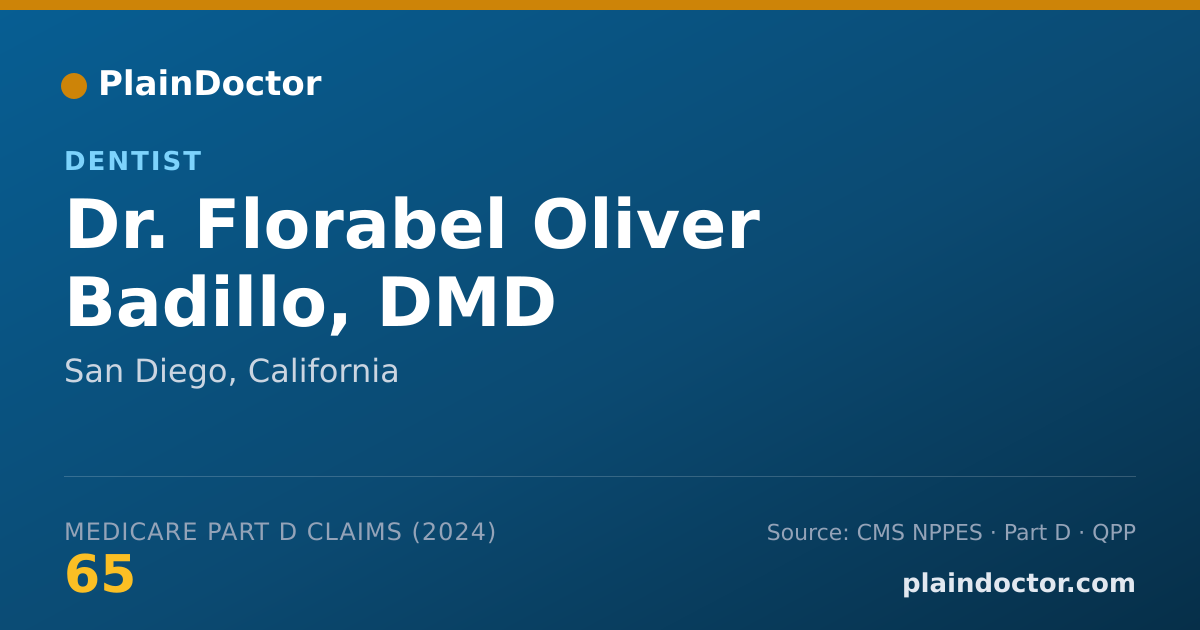 Shareable card for Florabel Oliver Badillo, DMD - Dentist, San Diego, CA