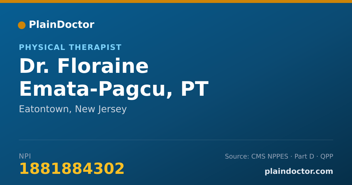 Shareable card for Floraine Emata-Pagcu, PT - Physical Therapist, Eatontown, NJ