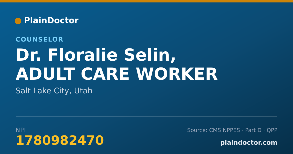 Shareable card for Floralie Selin, ADULT CARE WORKER - Counselor, Salt Lake City, UT