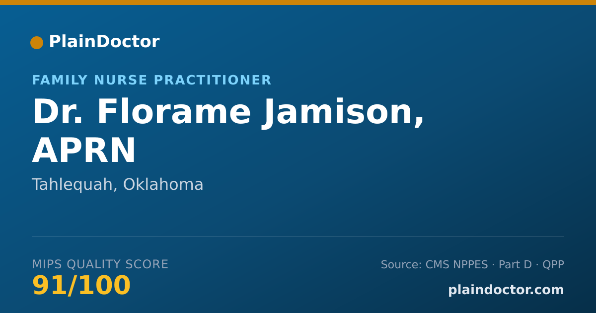 Shareable card for Florame Jamison, APRN - Family Nurse Practitioner, Tahlequah, OK