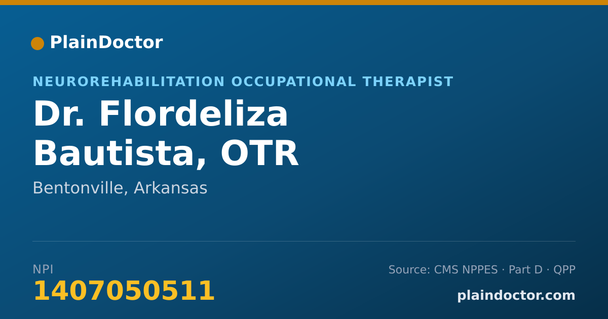 Shareable card for Flordeliza Bautista, OTR - Neurorehabilitation Occupational Therapist, Bentonville, AR