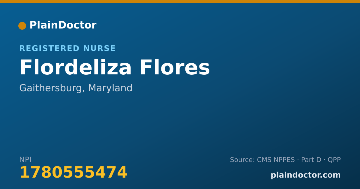 Shareable card for Flordeliza Flores - Registered Nurse, Gaithersburg, MD