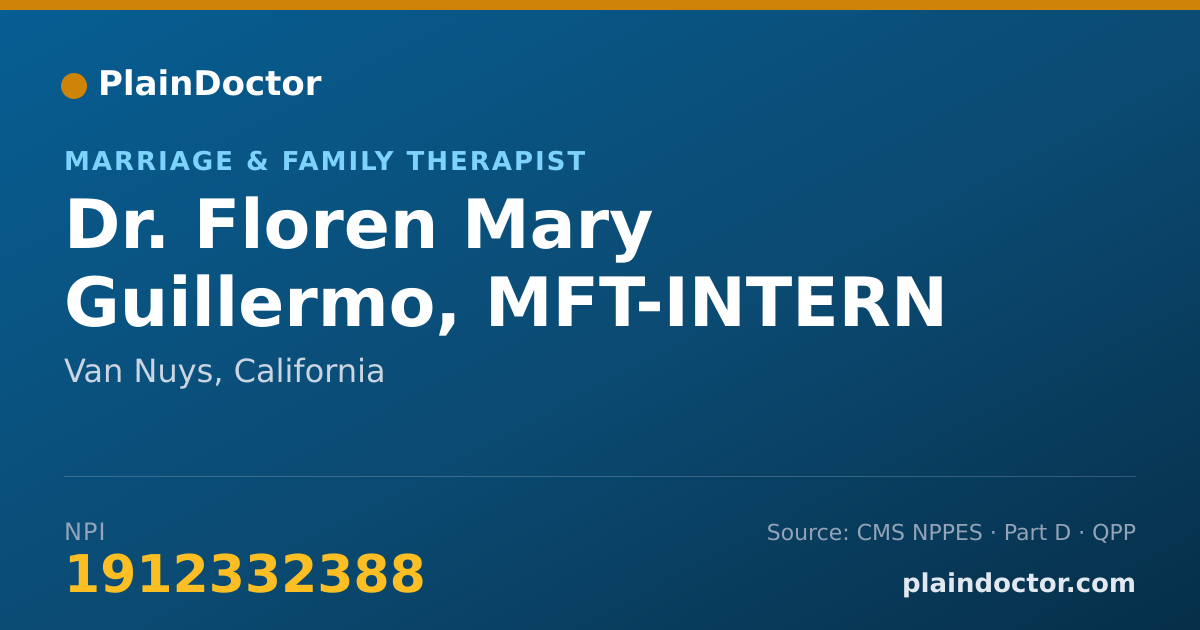Shareable card for Floren Mary Guillermo, MFT-INTERN - Marriage & Family Therapist, Van Nuys, CA