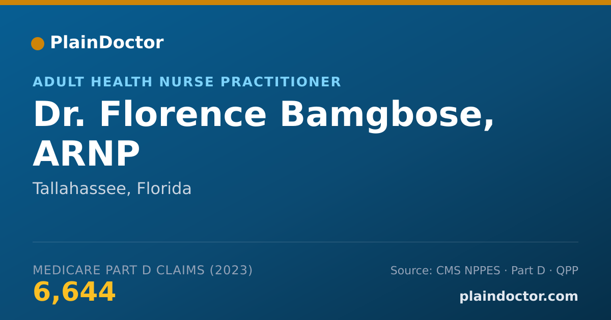 Shareable card for Florence Bamgbose, ARNP - Adult Health Nurse Practitioner, Tallahassee, FL