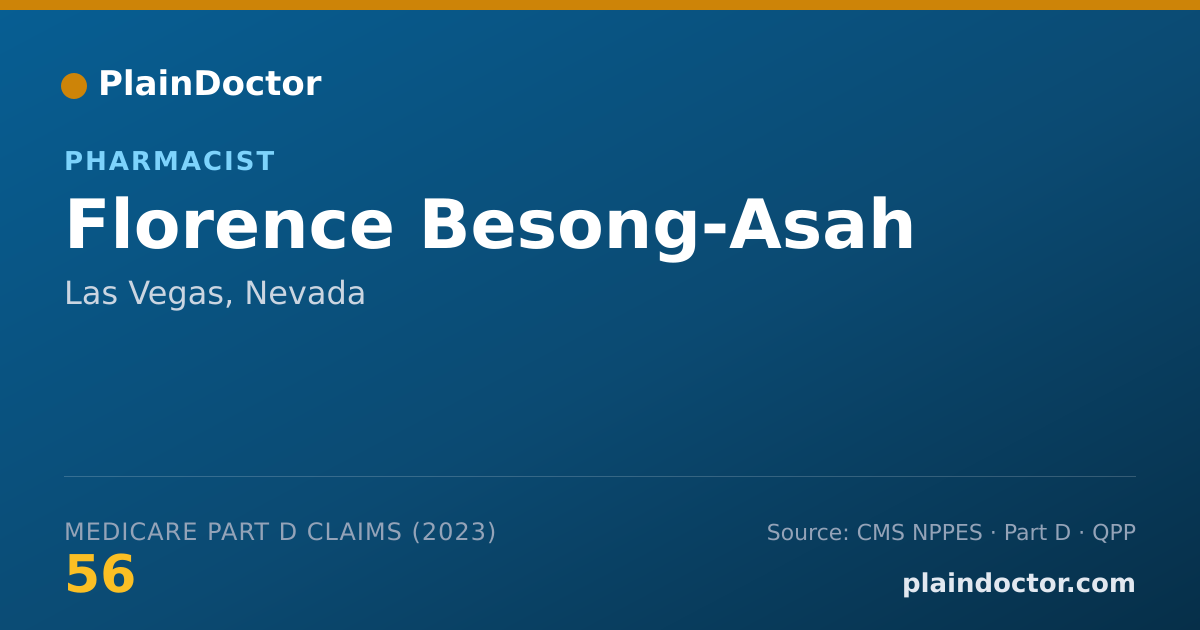 Shareable card for Florence Besong-Asah - Pharmacist, Las Vegas, NV