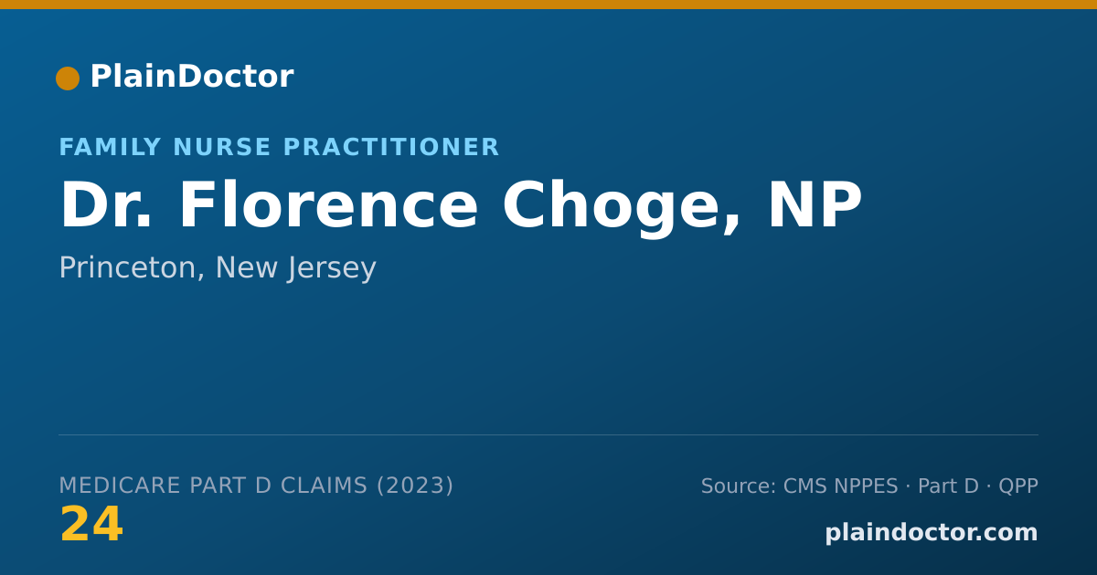 Shareable card for Florence Choge, NP - Family Nurse Practitioner, Princeton, NJ