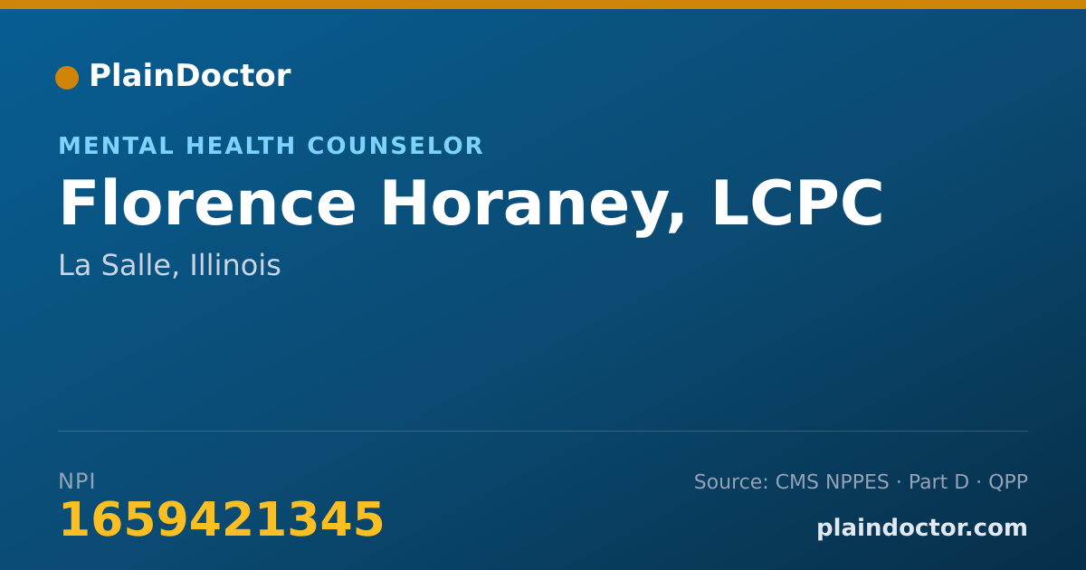 Shareable card for Florence Horaney, LCPC - Mental Health Counselor, La Salle, IL