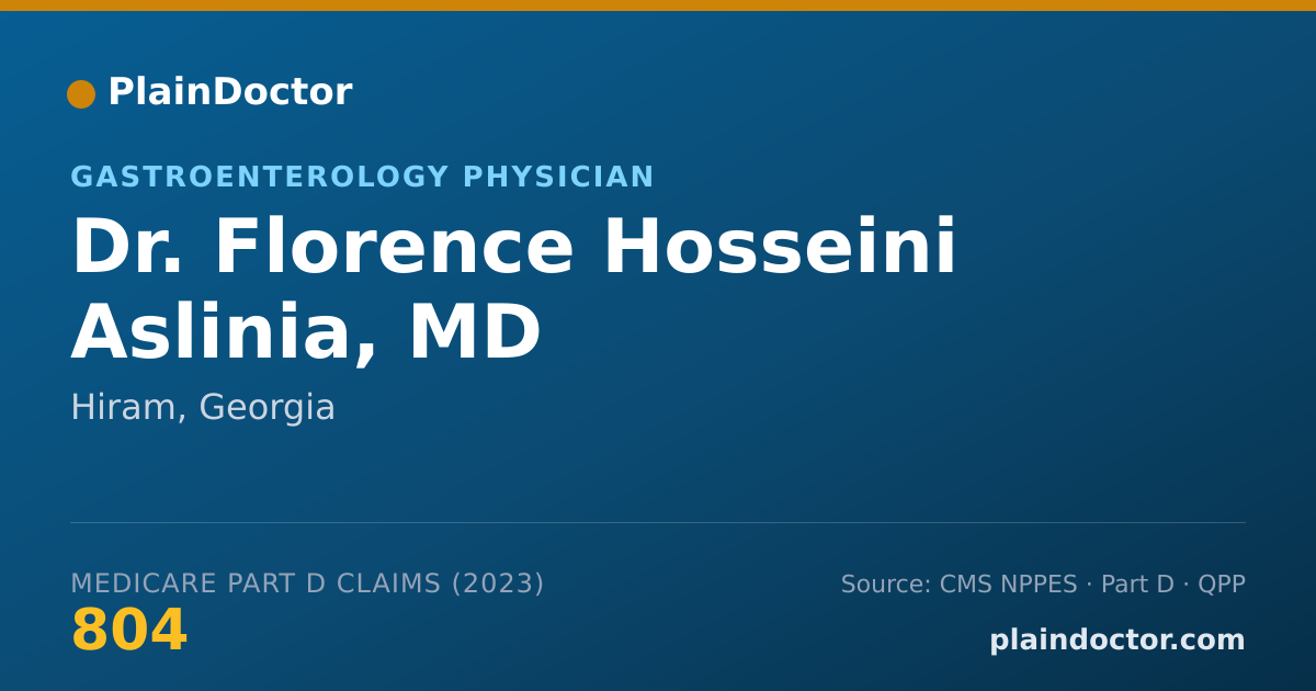 Shareable card for Florence Hosseini Aslinia, MD - Gastroenterology Physician, Hiram, GA