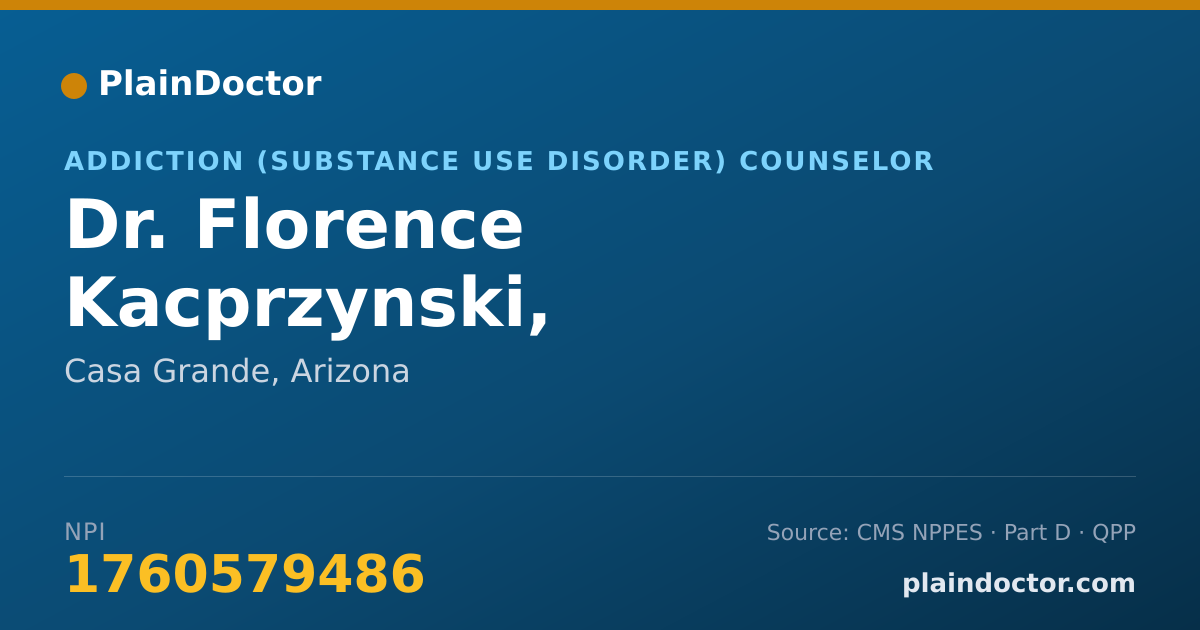 Shareable card for Florence Kacprzynski, MA,RN,EMDR,CLINICIAN - Addiction (Substance Use Disorder) Counselor, Casa Grande, AZ