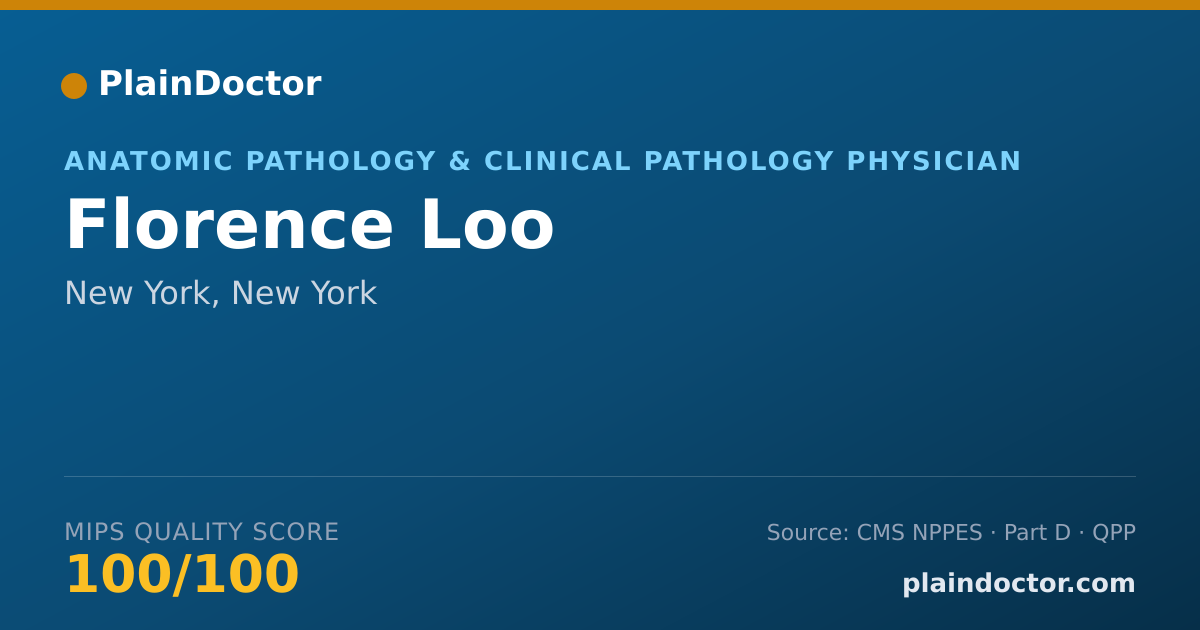 Shareable card for Florence Loo - Anatomic Pathology & Clinical Pathology Physician, New York, NY