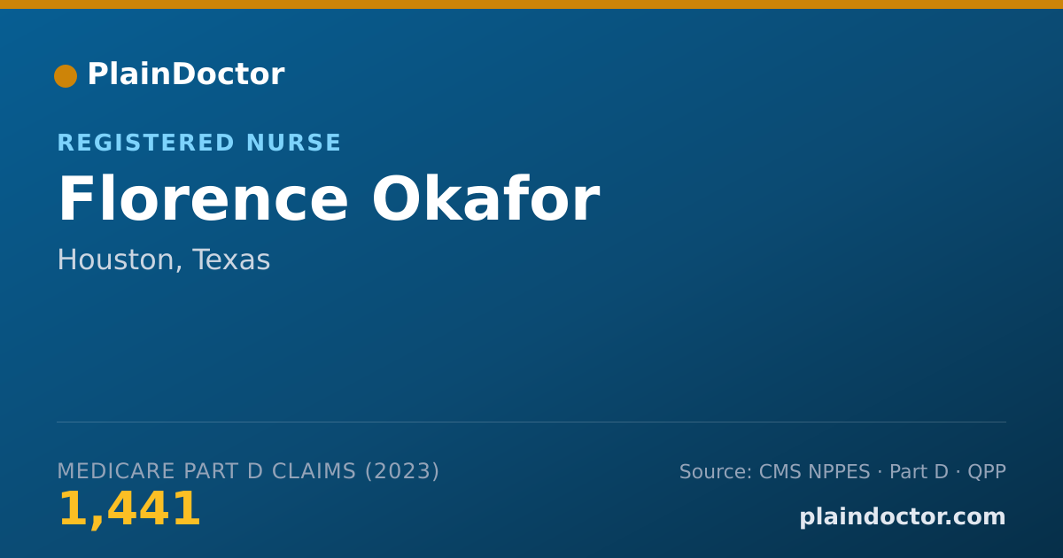 Shareable card for Florence Okafor - Registered Nurse, Houston, TX