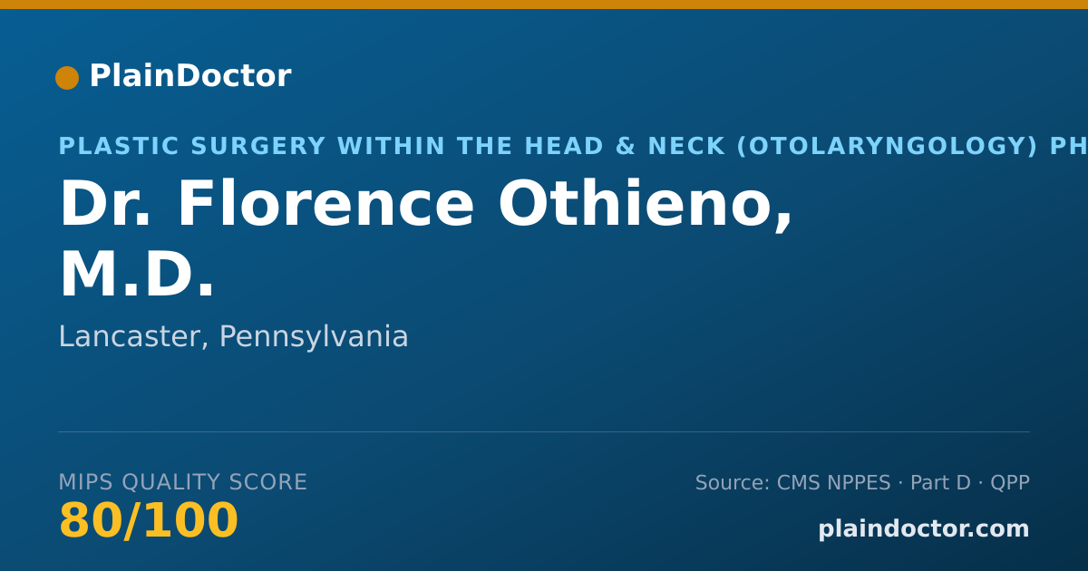 Shareable card for Florence Othieno, M.D. - Otolaryngology Physician, Lancaster, PA