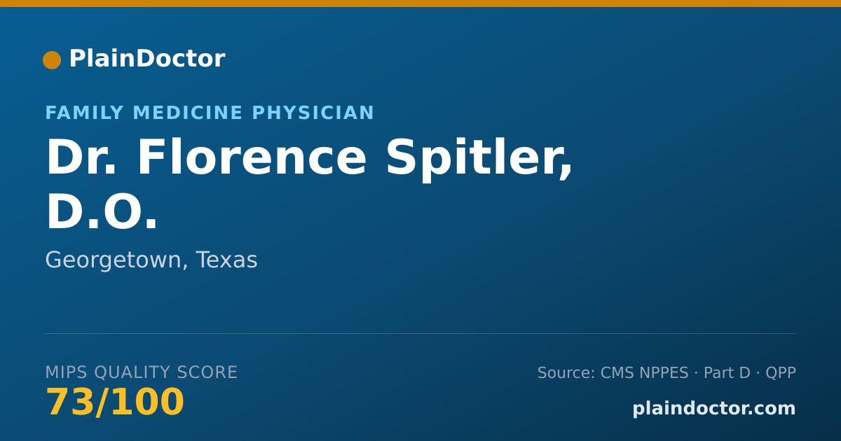 Shareable card for Florence Spitler, D.O. - Family Medicine Physician, Georgetown, TX