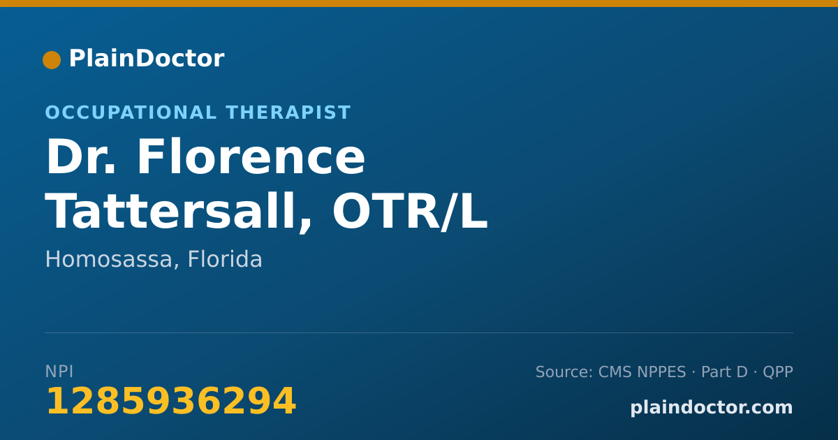 Shareable card for Florence Tattersall, OTR/L - Occupational Therapist, Homosassa, FL