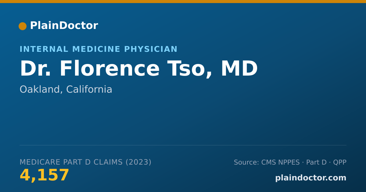 Shareable card for Florence Tso, MD - Internal Medicine Physician, Oakland, CA