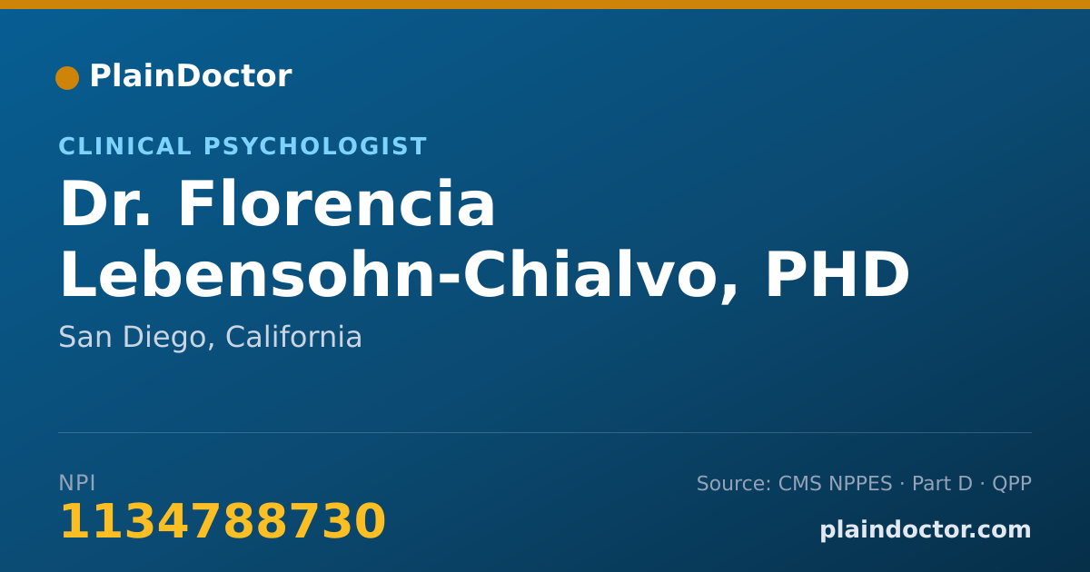Shareable card for Florencia Lebensohn-Chialvo, PHD - Clinical Psychologist, San Diego, CA