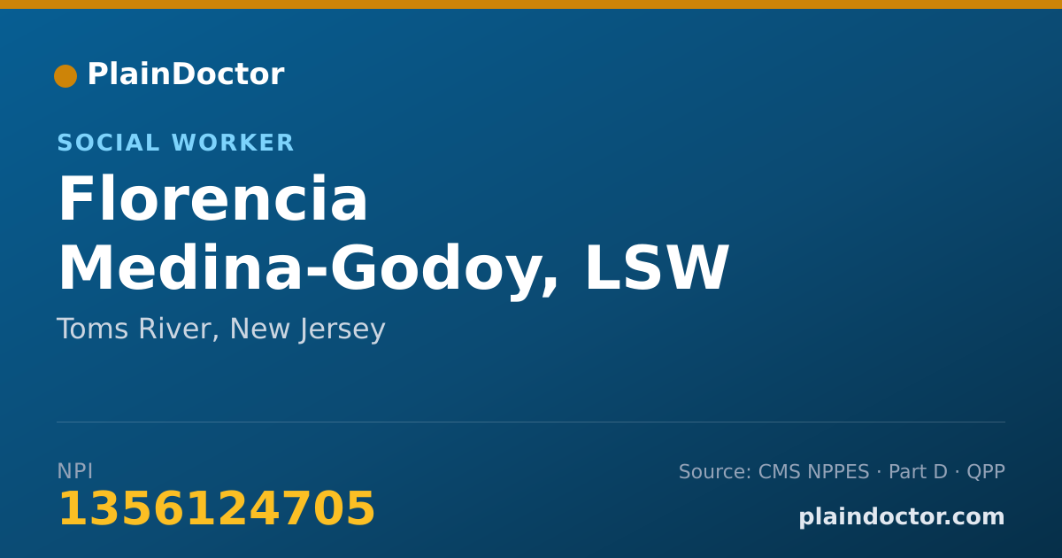 Shareable card for Florencia Medina-Godoy, LSW - Social Worker, Toms River, NJ