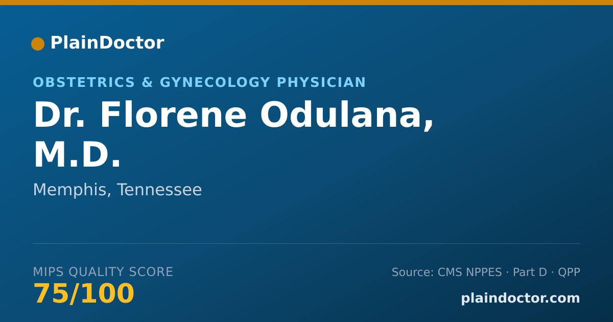 Shareable card for Florene Odulana, M.D. - Obstetrics & Gynecology Physician, Memphis, TN