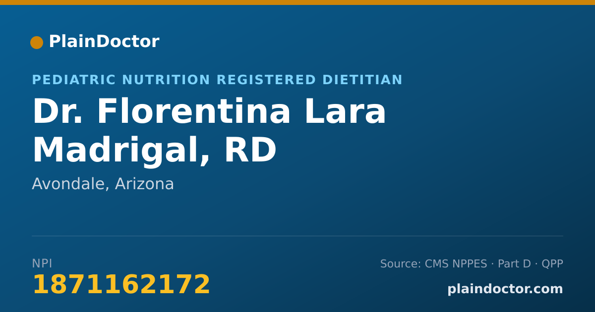 Shareable card for Florentina Lara Madrigal, RD - Pediatric Nutrition Registered Dietitian, Avondale, AZ