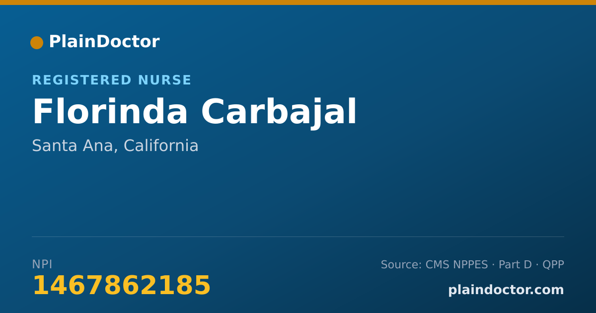 Shareable card for Florinda Carbajal - Registered Nurse, Santa Ana, CA